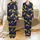 Youth Golden Leopard Jungle Print: Dynamic Navy Tropical Pajama Set Satin Pajamas Set - 1