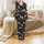 Youth Golden Leopard Jungle Print: Dynamic Navy Tropical Pajama Set Satin Pajamas Set - 2