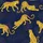 Youth Golden Leopard Jungle Print: Dynamic Navy Tropical Pajama Set Satin Pajamas Set - 4