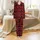 Men's Highland Cow Sleepwear: Red Bull Print & Thistle Pattern - All-Over Farm Animal Lounge Garment Satin Pajamas Set - 2
