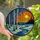 Nature Lovers' Stained Glass Winter Forest Birch Tree Radiant Orange Blue Sunset Glow Art Stained Glass Suncatcher - 3