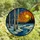 Nature Lovers' Stained Glass Winter Forest Birch Tree Radiant Orange Blue Sunset Glow Art Stained Glass Suncatcher - 4