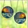 Nature Lovers' Stained Glass Winter Forest Birch Tree Radiant Orange Blue Sunset Glow Art Stained Glass Suncatcher - 1