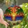 Nature Enthusiasts' Vibrant Orange Yellow Stained Glass Tropical Sunset Ocean Beach Mosaic Stained Glass Suncatcher - 3
