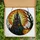 Halloween Enthusiasts' Intricate Stained Glass Glowing Pumpkin Gothic Castle Orange Amber Green Stained Glass Suncatcher - 6