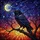 Nature Lovers' Majestic Raven Crescent Moon Tiffany Stained Glass Jewel Tone Design Stained Glass Suncatcher - 7