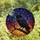 Nature Lovers' Majestic Raven Crescent Moon Tiffany Stained Glass Jewel Tone Design Stained Glass Suncatcher - 4