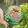 Women's Enchanted Stained Glass Fairy Jewel Tone Pink Red-Orange Green Teal Nature Mosaic Stained Glass Suncatcher - 3