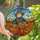 Autumn Lovers' Whimsical Tiffany Glass Scarecrow Blue Orange Plaid Pumpkin Harvest Design Stained Glass Suncatcher - 3