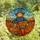 Autumn Lovers' Whimsical Tiffany Glass Scarecrow Blue Orange Plaid Pumpkin Harvest Design Stained Glass Suncatcher - 4