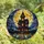 Gothic Art Enthusiasts' Intricate Stained Glass Victorian Haunted House Moonlit Bat Mosaic Orange Purple Blue Stained Glass Suncatcher - 4