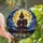 Gothic Art Enthusiasts' Intricate Stained Glass Victorian Haunted House Moonlit Bat Mosaic Orange Purple Blue Stained Glass Suncatcher - 3