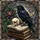 Gothic Fantasy Aficionados' Stained Glass Raven Skull Ancient Books Purple Flower Mosaic Jewel Tones Stained Glass Suncatcher - 7