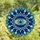 Modern Art Lovers' Tiffany Style Stained Glass Evil Eye Mandala, Royal Aqua Blue Crystal Intricate Patterns Stained Glass Suncatcher - 4