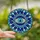 Modern Art Lovers' Tiffany Style Stained Glass Evil Eye Mandala, Royal Aqua Blue Crystal Intricate Patterns Stained Glass Suncatcher - 2