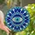Modern Art Lovers' Tiffany Style Stained Glass Evil Eye Mandala, Royal Aqua Blue Crystal Intricate Patterns Stained Glass Suncatcher - 3