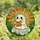 Whimsical Art Enthusiasts Stained Glass Cute Ghost Reading Orange Book Pink Butterfly Sunbeam Foliage Mosaic Stained Glass Suncatcher - 4