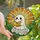 Whimsical Art Enthusiasts Stained Glass Cute Ghost Reading Orange Book Pink Butterfly Sunbeam Foliage Mosaic Stained Glass Suncatcher - 3