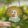 Whimsical Art Enthusiasts Stained Glass Cute Ghost Reading Orange Book Pink Butterfly Sunbeam Foliage Mosaic Stained Glass Suncatcher - 2