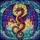 Fantasy Art Lovers' Majestic Western Dragon Stained Glass Mosaic Jewel Tones Celestial Pattern Stained Glass Suncatcher - 7