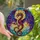 Fantasy Art Lovers' Majestic Western Dragon Stained Glass Mosaic Jewel Tones Celestial Pattern Stained Glass Suncatcher - 3