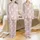 Whimsical Holiday: Kindly Santa, Pink Christmas Trees, Roses, Gingerbread, Golden Stars Design Satin Pajamas Set - 1