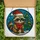 Holiday Animal Lovers' Whimsical Stained Glass Raccoon Santa Hat Christmas Tree Blue Winter Snow Stained Glass Suncatcher - 6