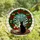 Feline Enthusiasts' Jewel Tone Stained Glass Black Cat Winter Window Wreath Mosaic Stained Glass Suncatcher - afAyWCqWJU