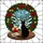 Feline Enthusiasts' Jewel Tone Stained Glass Black Cat Winter Window Wreath Mosaic Stained Glass Suncatcher - 7