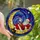 Holiday Enthusiasts' Tiffany Stained Glass Santa Red Suit Golden Moon Cosmic Sky Stained Glass Suncatcher - FgThiUt2vJ