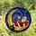 Holiday Enthusiasts' Tiffany Stained Glass Santa Red Suit Golden Moon Cosmic Sky Stained Glass Suncatcher - X9d6wzE9Tt
