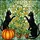Cat Lovers' Vibrant Tiffany Stained Glass Black Cats, Yellow Blossoms & Orange Pumpkin Garden Mosaic Stained Glass Suncatcher - 7