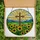 Spiritual Nature Lovers' Tiffany Stained Glass Rustic Cross, Radiant Sun, Vibrant Sunflowers, Mountain Landscape Stained Glass Suncatcher - _tKPFlFvyV