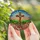 Faithful Art Lovers' Vibrant Stained Glass Floral Cross Wildflower Landscape, Glowing Jewel Tones, Rolling Hills, Sunrise Sky Stained Glass Suncatcher - Eoh5Jq8dpS