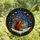 Holiday Nature Lovers' Tiffany Stained Glass Squirrel Candle Winter Forest Emerald Red Gold Design Stained Glass Suncatcher - 4