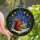 Holiday Nature Lovers' Tiffany Stained Glass Squirrel Candle Winter Forest Emerald Red Gold Design Stained Glass Suncatcher - 3