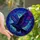 Stained Glass Art Lovers' Majestic Raven Flight Electric Blue Violet Fuchsia Aqua Twilight Mosaic Pattern Stained Glass Suncatcher - 3