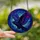 Stained Glass Art Lovers' Majestic Raven Flight Electric Blue Violet Fuchsia Aqua Twilight Mosaic Pattern Stained Glass Suncatcher - 2