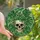 Botanical Art Admirers' Intricate Tiffany Stained Glass Monstera Skull Emerald Foliage Design Stained Glass Suncatcher - 3