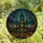 Halloween Enthusiasts' Tiffany Stained Glass Victorian Haunted Mansion with Glowing Jack-o'-lanterns & Bats in Jewel Tones Stained Glass Suncatcher - 4