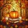 Autumn Enthusiasts' Vibrant Stained Glass Pumpkin Harvest Scene with Glowing Maple Leaves and Cozy Plaid Stained Glass Suncatcher - 7