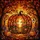 Autumn Fantasy Enthusiasts' Edge-to-Edge Stained Glass Pumpkin Forest Mosaic with Fiery Sunset Hues, Golden Yellow & Purple Tones Stained Glass Suncatcher - 7