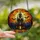 Gothic Art Lovers' Intricate Tiffany Stained Glass Haunted Castle Orange Moon Bats Jack-O'-Lanterns Stained Glass Suncatcher - 2