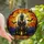 Gothic Art Lovers' Intricate Tiffany Stained Glass Haunted Castle Orange Moon Bats Jack-O'-Lanterns Stained Glass Suncatcher - 3