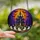Halloween Lovers' Intricate Tiffany Style Stained Glass Gothic Haunted House, Cute Ghosts, Orange Moon, Purple Night Stained Glass Suncatcher - 2