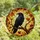 Nature Lovers' Tiffany Style Black Raven Autumn Leaves Stained Glass Jewel Tone Mosaic with Bold Lead Lines Stained Glass Suncatcher - yEWcwTg-Bx