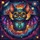 Celestial Dreamers' Tiffany Style Chibi Bat Stained Glass Galactic Jewel Tone Mosaic Stained Glass Suncatcher - 7