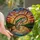 Anglers & Nature Lovers' Tiffany Stained Glass Leaping Rainbow Trout Sunset Lake Mosaic Jewel Tone Pattern Stained Glass Suncatcher - 1