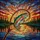 Anglers & Nature Lovers' Tiffany Stained Glass Leaping Rainbow Trout Sunset Lake Mosaic Jewel Tone Pattern Stained Glass Suncatcher - 7