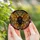 Fantasy Art Lovers' Tiffany Stained Glass Mothman Red Eyes Bubble Tea Cosmic Golden-Brown Abstract Pattern Stained Glass Suncatcher - 4
